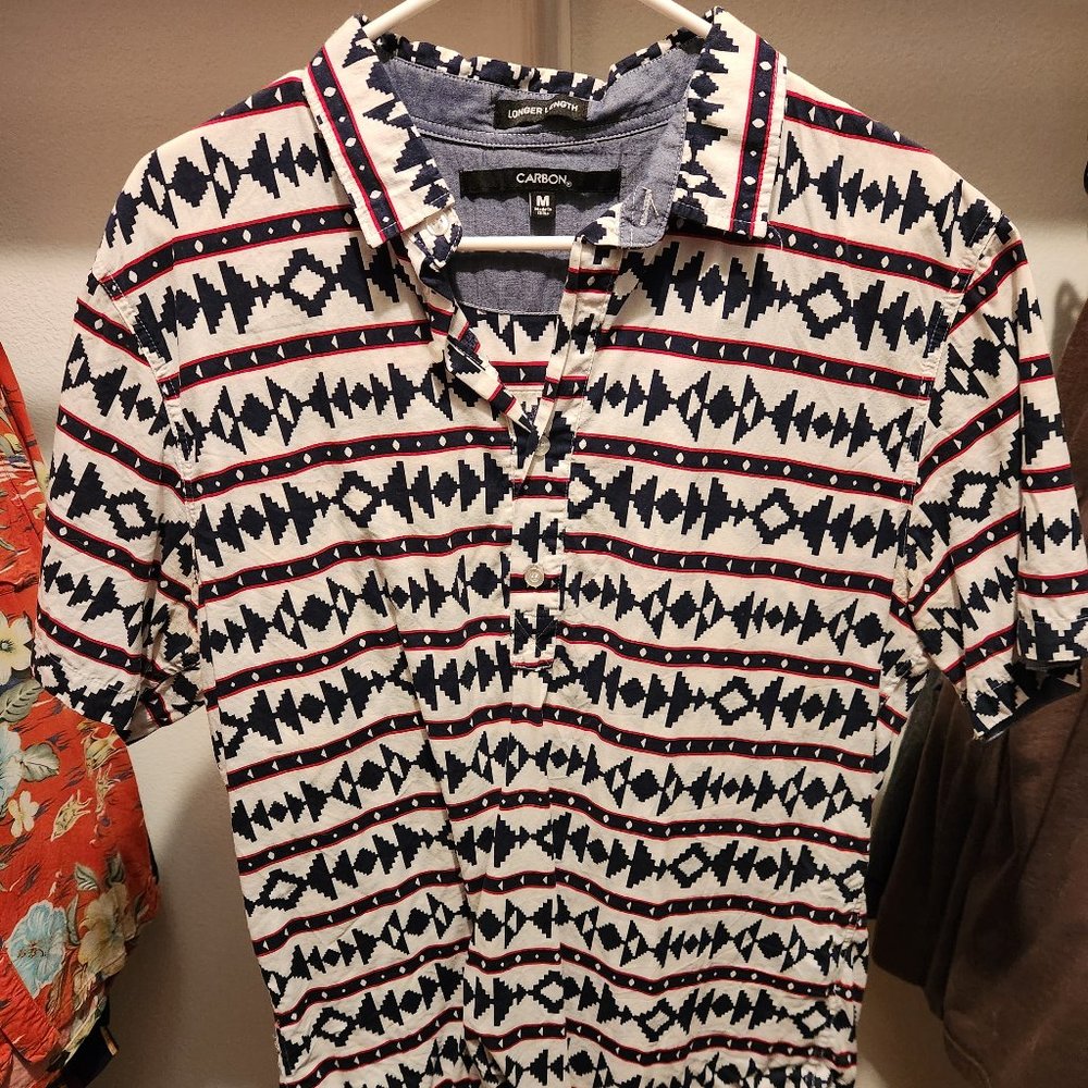 Aztec Style Print Button Down